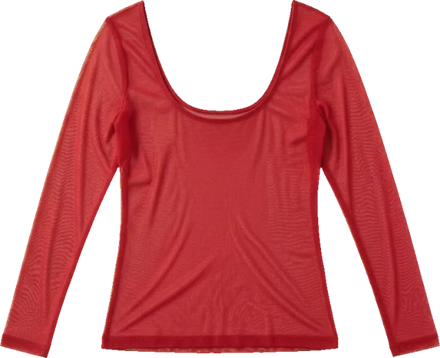 Red mesh top